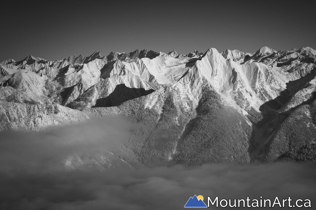 purcell mountains aerial with mt loki and leaning towers