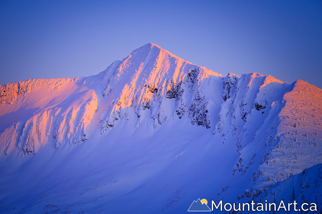 sunset on Ymir Peak at whitewater ski hill